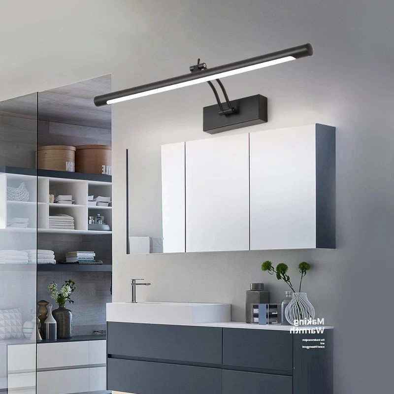 Mirror Wall Lamps Bathroom Modern Wall Lights 43CM 55CM 9W 12W Toilet Wall Mounted Lighting Fixtures Sconces Indoor Bedroom