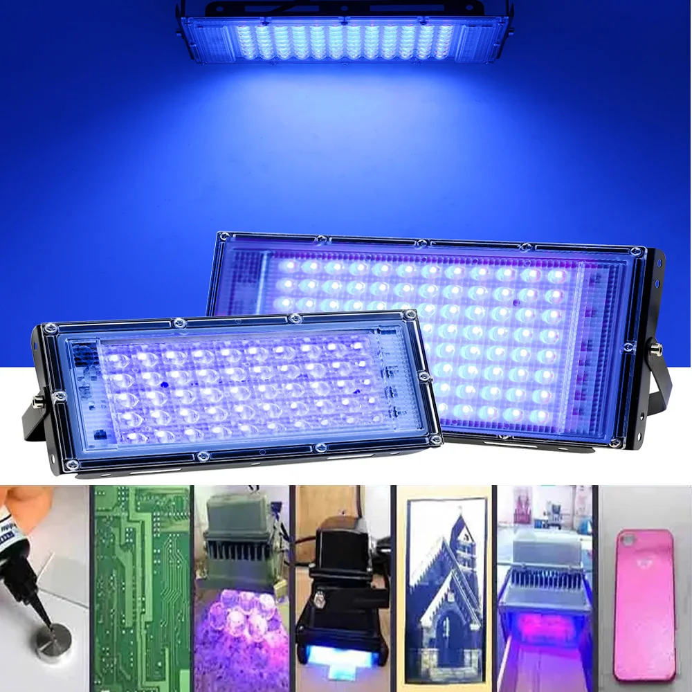 100W 300W purple light 365nm 395nm 405nm UV curing lamp fluorescent detection lamp shadowless glue curing lamp green oil resin