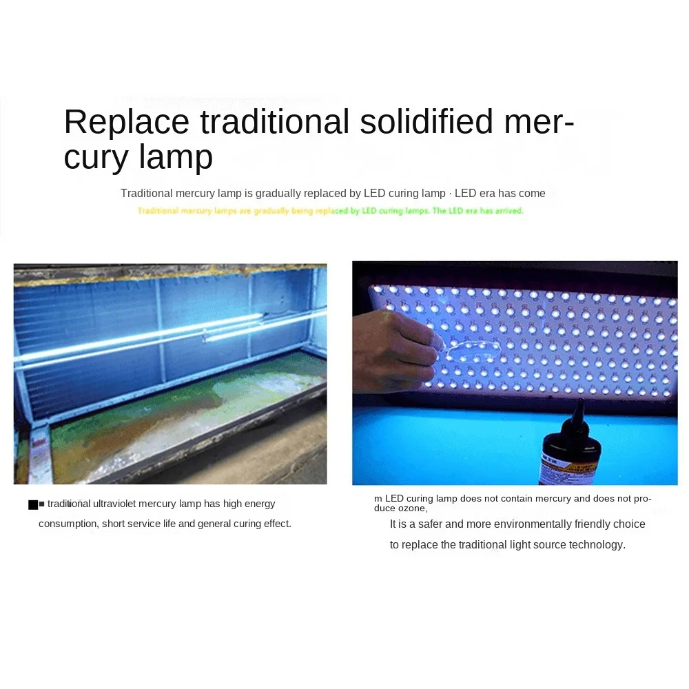 100W 300W purple light 365nm 395nm 405nm UV curing lamp fluorescent detection lamp shadowless glue curing lamp green oil resin