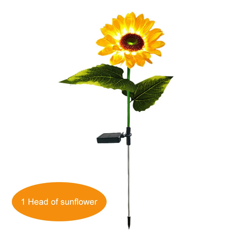 3 Head Solar Sunflower Lights LED Light Garland Outdoor Waterproof Garden Lawn Party Christmas Decoration Solar Powered Lamp