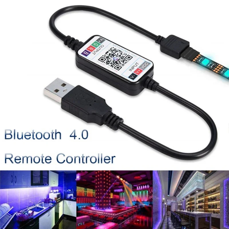 Smart 5V USB Bluetooth Controller 4pin 5050 2835 RGB LED Strip Light 4 Pin Connector Phone APP Contrl Tape TV Backlight Decor