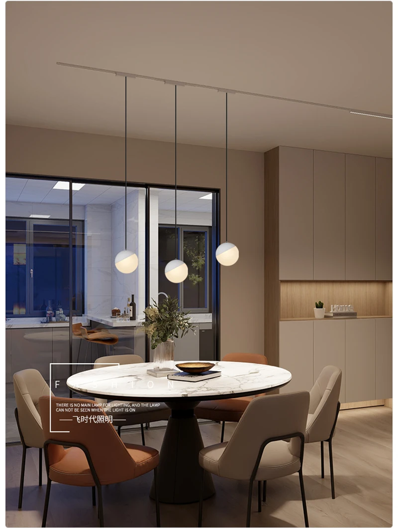 H6mm Ultra Thin Magnetic Track Light System 48V Living Room Ceiling Mount LED Ceiling Magnet Rail Lamp Spotlight Chandelier