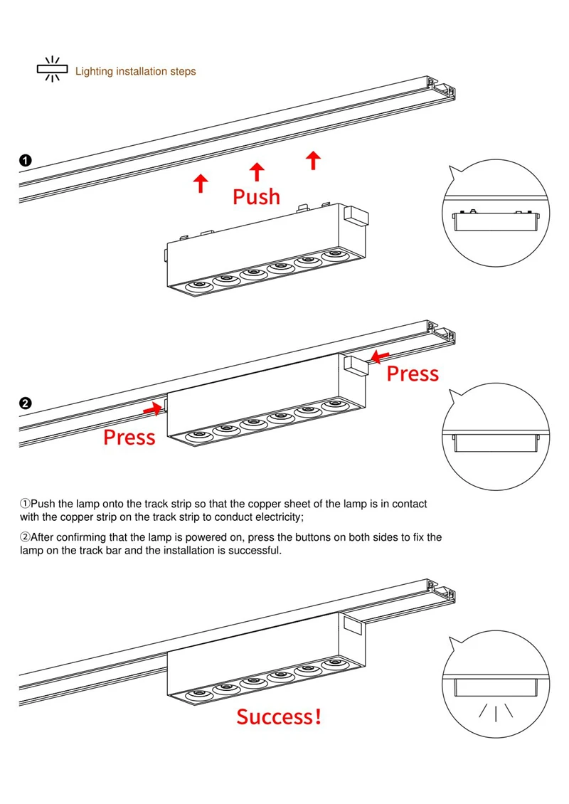 H6mm Ultra Thin Magnetic Track Light System 48V Living Room Ceiling Mount LED Ceiling Magnet Rail Lamp Spotlight Chandelier