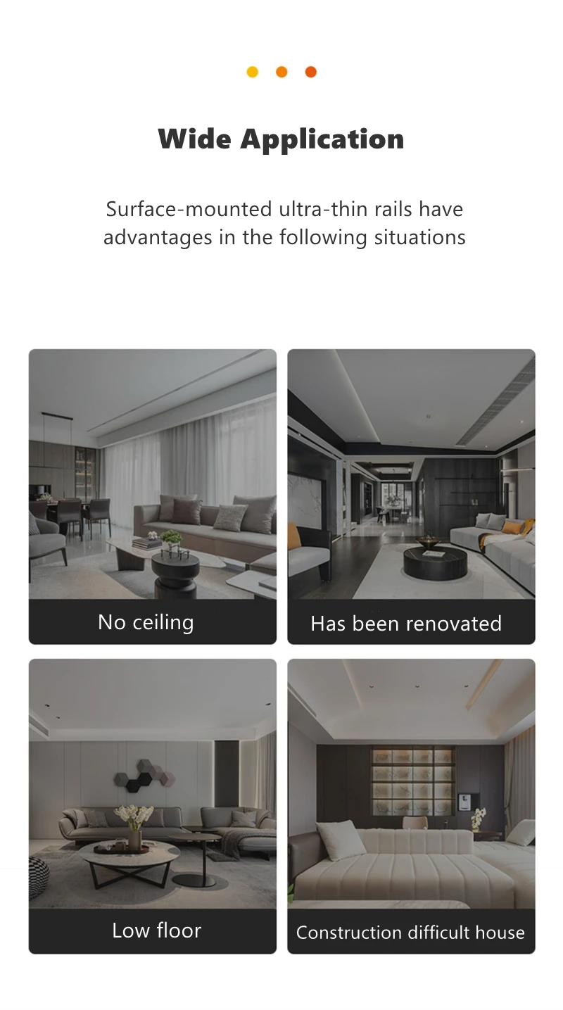 H6mm Ultra Thin Magnetic Track Light System 48V Living Room Ceiling Mount LED Ceiling Magnet Rail Lamp Spotlight Chandelier