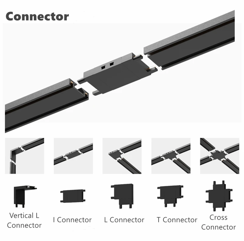 H6mm Ultra Thin Magnetic Track Light System 48V Living Room Ceiling Mount LED Ceiling Magnet Rail Lamp Spotlight Chandelier