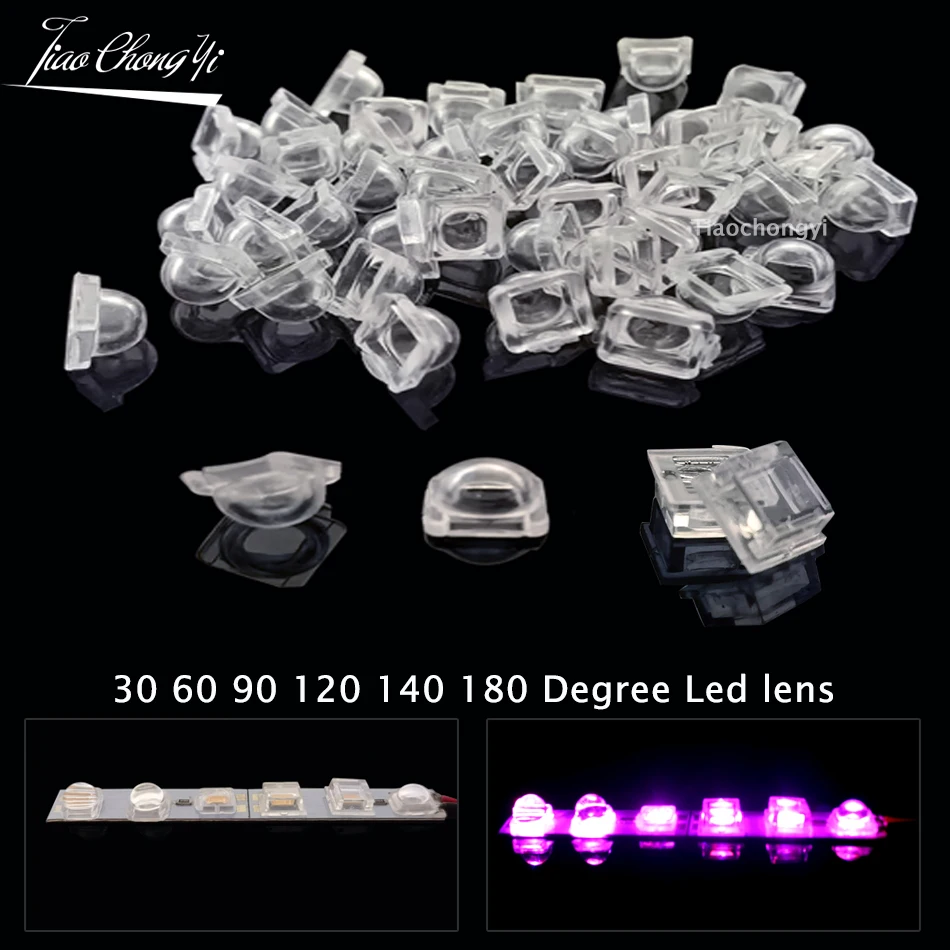 100PCS 5050 LED Lens 30 60 90 120 140 180 Degree Convex Optical Lens For 5050 SMD WS2812 WS2811 SK6812 RGB LED Strip Light