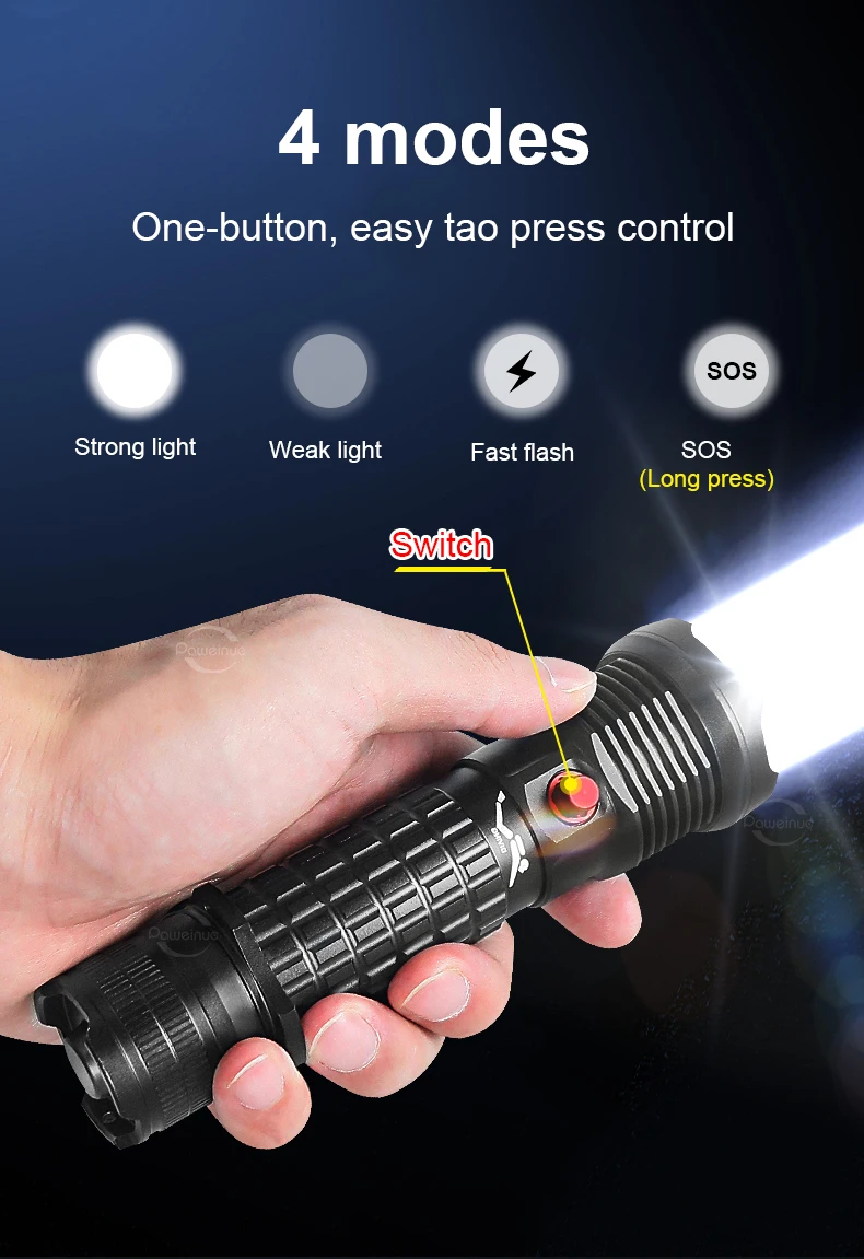 Professional Spearfishing Hunting Scuba XHP199 LED Dive Light 9900 Lumens Diving Flashlight 26650 Torch Underwater Flashlight