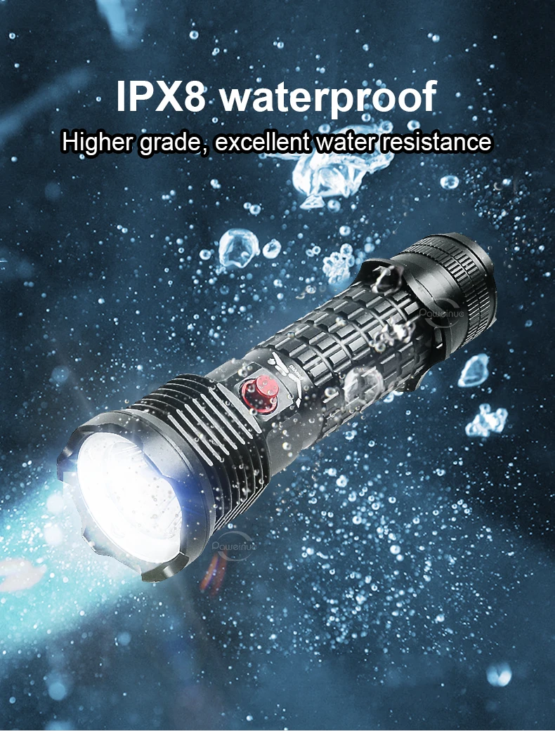 Professional Spearfishing Hunting Scuba XHP199 LED Dive Light 9900 Lumens Diving Flashlight 26650 Torch Underwater Flashlight