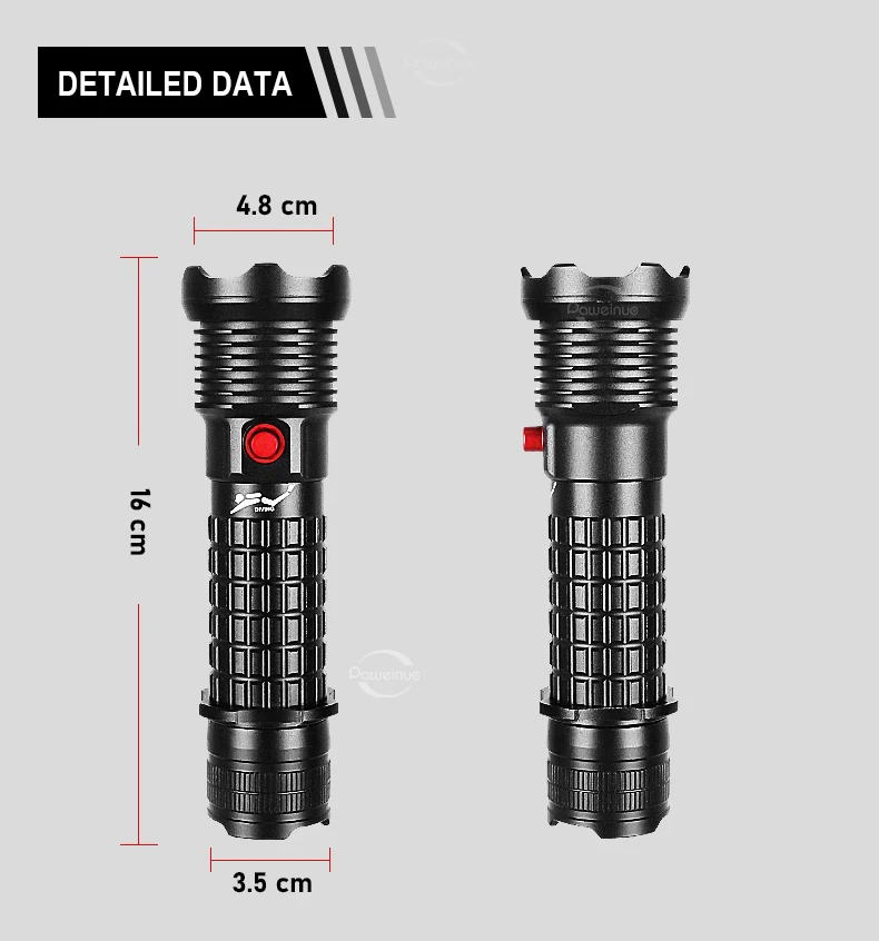 Professional Spearfishing Hunting Scuba XHP199 LED Dive Light 9900 Lumens Diving Flashlight 26650 Torch Underwater Flashlight