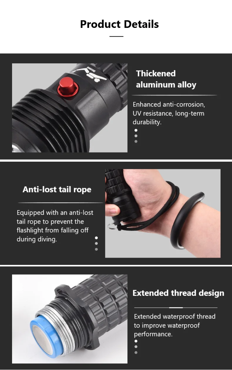 Professional Spearfishing Hunting Scuba XHP199 LED Dive Light 9900 Lumens Diving Flashlight 26650 Torch Underwater Flashlight