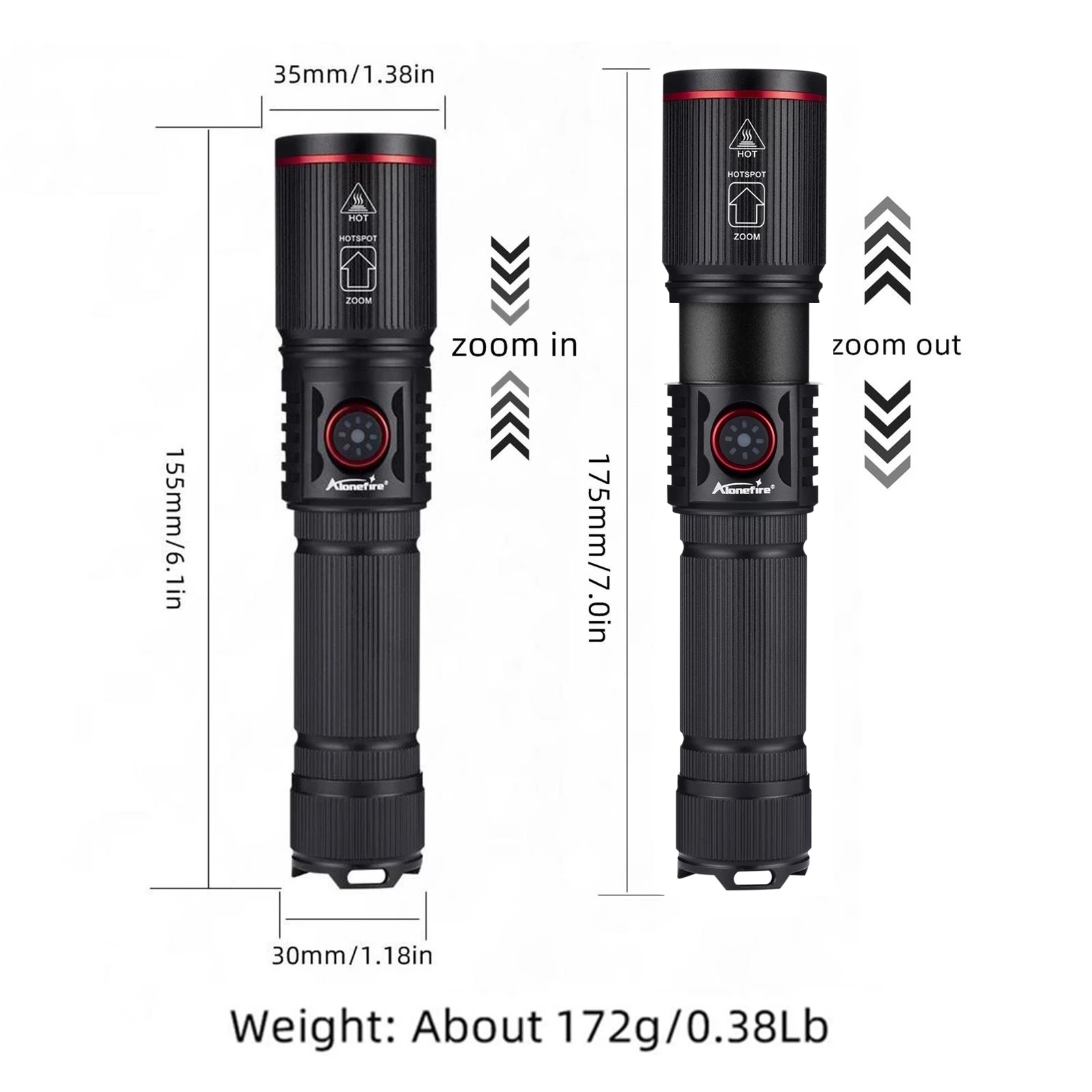 20W Zoom Round Beam Light LED High Power Flashlight USB Rechargeable Torch Camping Outdoor Hunting Fishing Walking Lighting Lamp