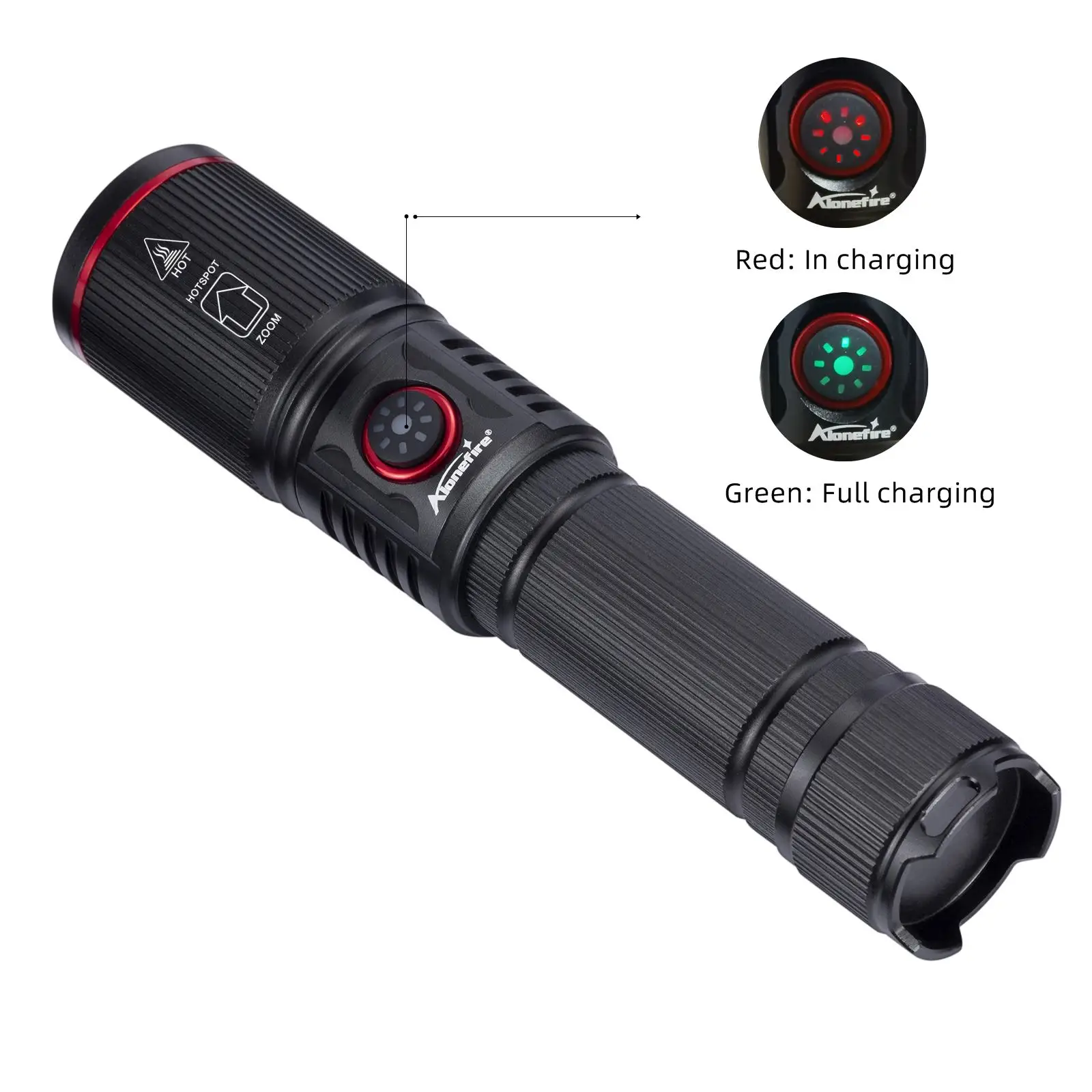 20W Zoom Round Beam Light LED High Power Flashlight USB Rechargeable Torch Camping Outdoor Hunting Fishing Walking Lighting Lamp