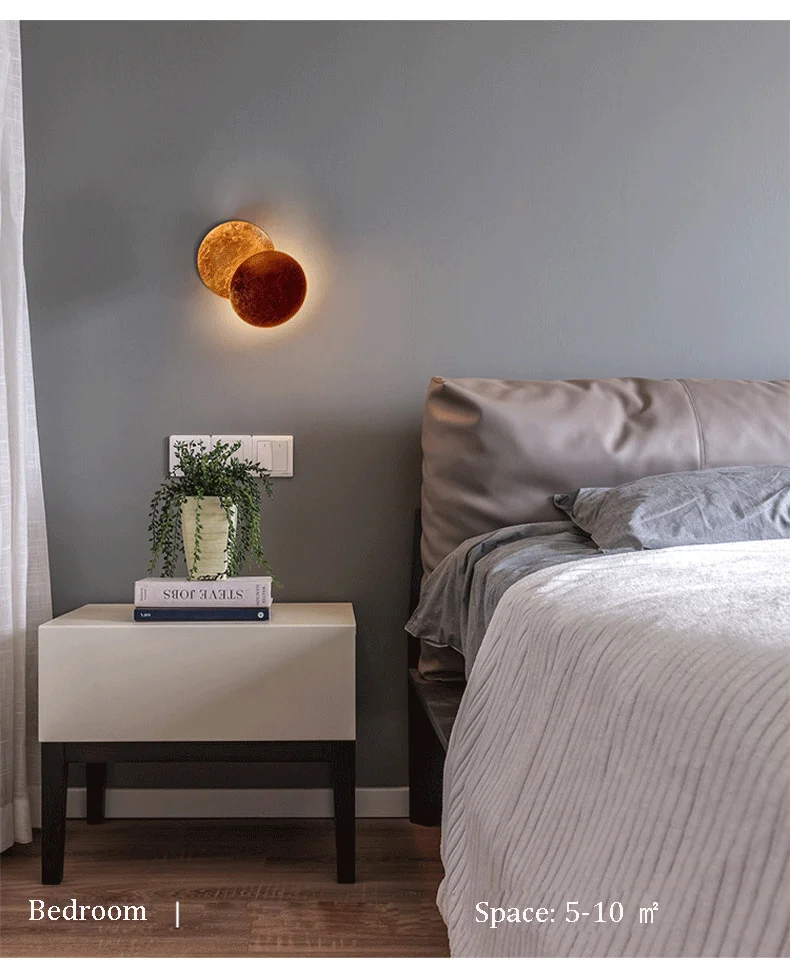Moon Concept Solar Eclipse Wall Lamp Nordic Vintage Decoration Lighting Sconces Fixture for Aisle Stairs Study Bedroom Bedside