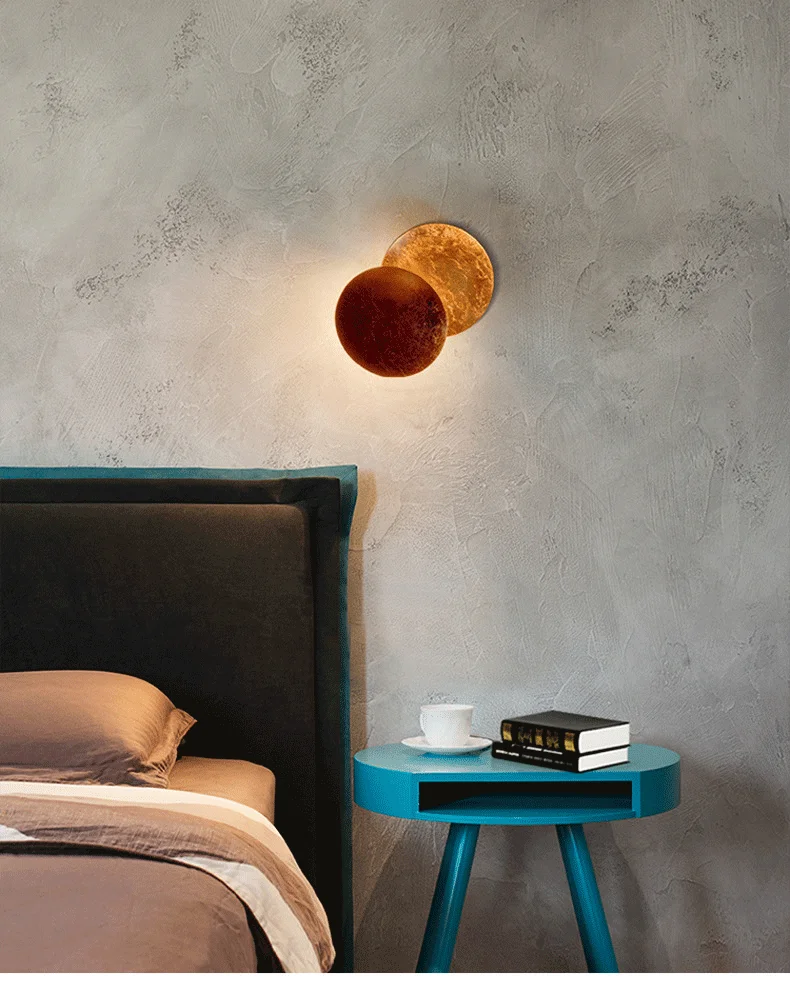 Moon Concept Solar Eclipse Wall Lamp Nordic Vintage Decoration Lighting Sconces Fixture for Aisle Stairs Study Bedroom Bedside