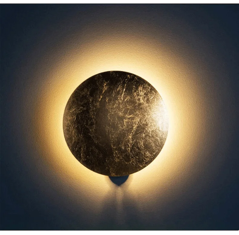 Moon Concept Solar Eclipse Wall Lamp Nordic Vintage Decoration Lighting Sconces Fixture for Aisle Stairs Study Bedroom Bedside