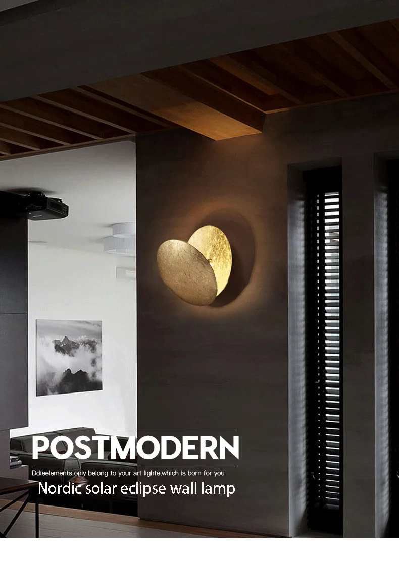 Moon Concept Solar Eclipse Wall Lamp Nordic Vintage Decoration Lighting Sconces Fixture for Aisle Stairs Study Bedroom Bedside