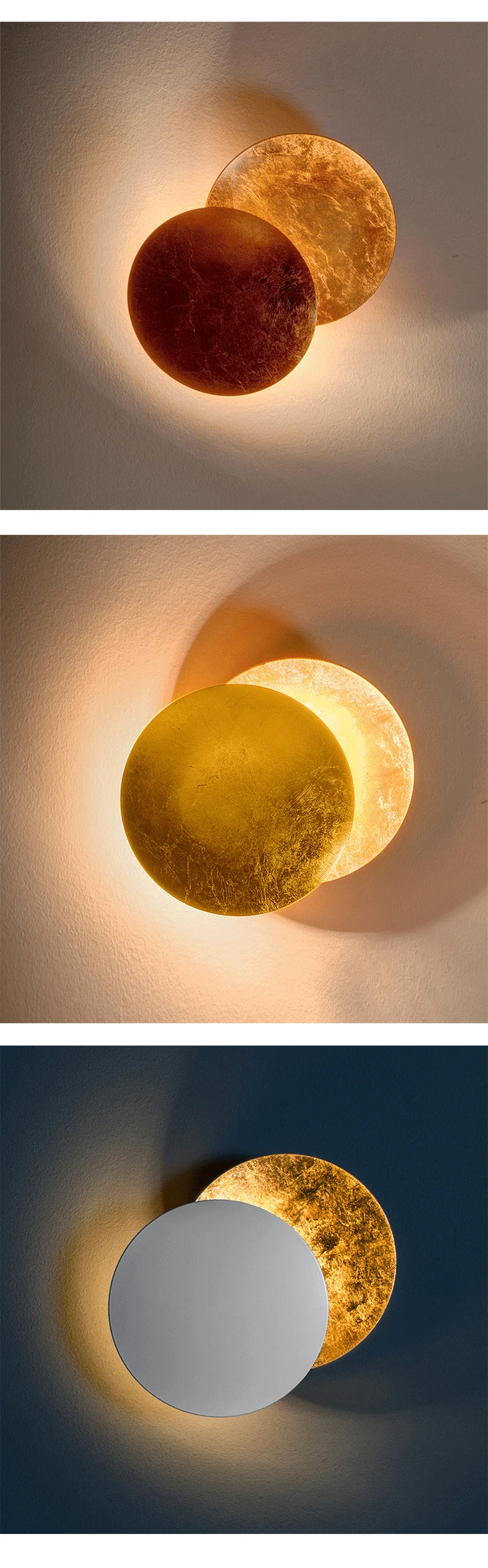Moon Concept Solar Eclipse Wall Lamp Nordic Vintage Decoration Lighting Sconces Fixture for Aisle Stairs Study Bedroom Bedside