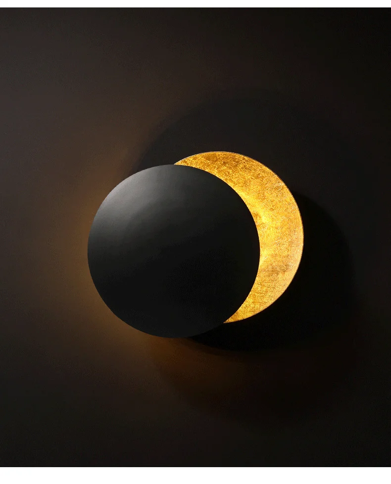 Moon Concept Solar Eclipse Wall Lamp Nordic Vintage Decoration Lighting Sconces Fixture for Aisle Stairs Study Bedroom Bedside