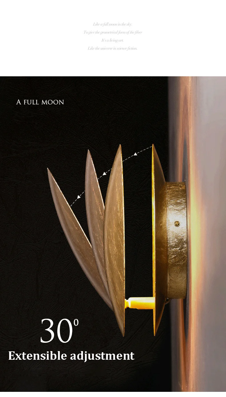 Moon Concept Solar Eclipse Wall Lamp Nordic Vintage Decoration Lighting Sconces Fixture for Aisle Stairs Study Bedroom Bedside
