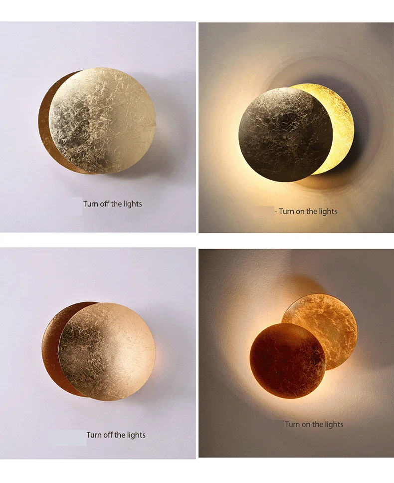 Moon Concept Solar Eclipse Wall Lamp Nordic Vintage Decoration Lighting Sconces Fixture for Aisle Stairs Study Bedroom Bedside