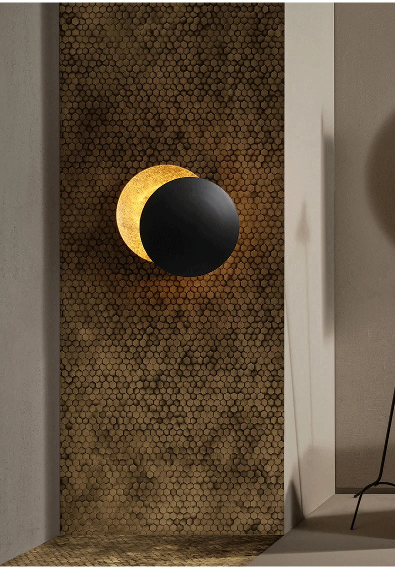 Moon Concept Solar Eclipse Wall Lamp Nordic Vintage Decoration Lighting Sconces Fixture for Aisle Stairs Study Bedroom Bedside