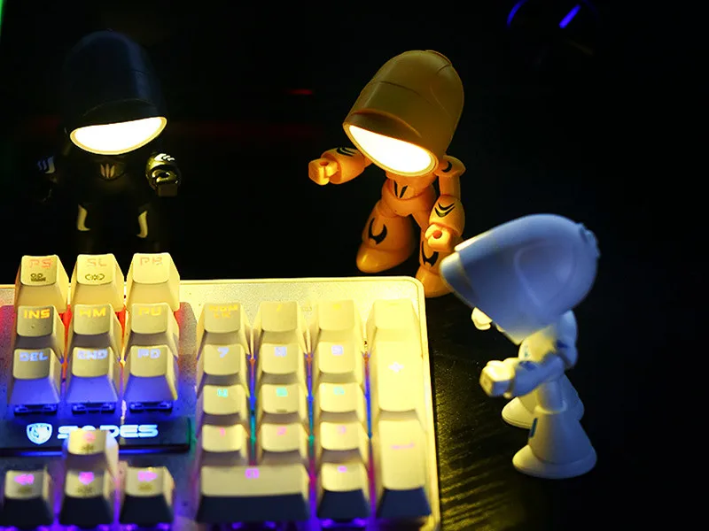 Mini Night Light LED Cartoon Cute Hero Police Desk Lamp Desktop Ornament Bedside Bedroom Table Lights Children Boy Holiday Gifts