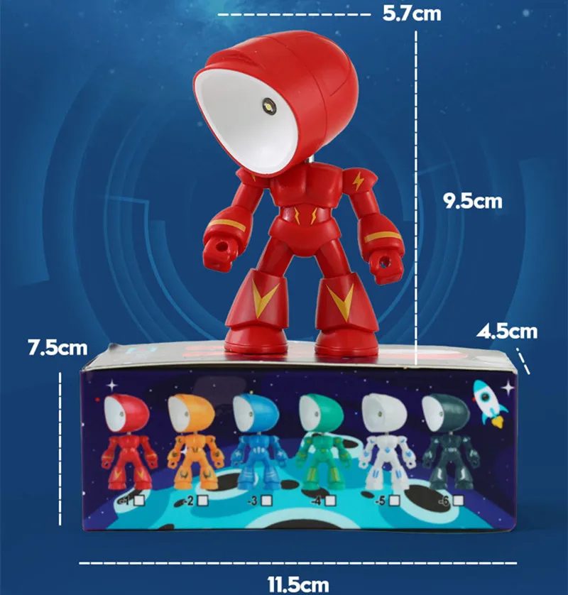 Mini Night Light LED Cartoon Cute Hero Police Desk Lamp Desktop Ornament Bedside Bedroom Table Lights Children Boy Holiday Gifts