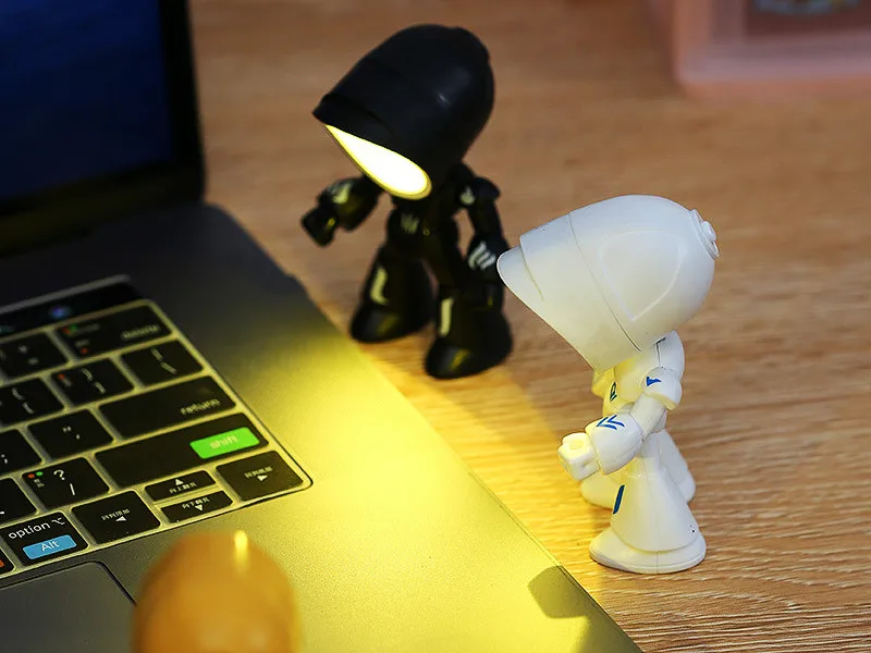 Mini Night Light LED Cartoon Cute Hero Police Desk Lamp Desktop Ornament Bedside Bedroom Table Lights Children Boy Holiday Gifts
