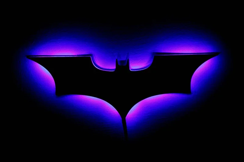 Creative 3D Bat Wall Lamp RGB Bedside Decorative LED Mirror Light with Remote Control for Bedroom Living Room Porch Passage