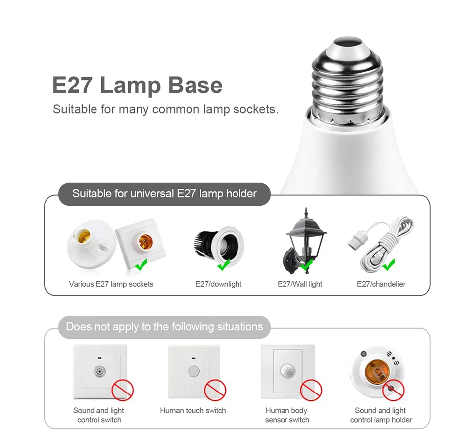 Microwave Radar Detection LED Night Light Bulb 220V E27 12W Radar Motion Induction Lamp Built-in Radar/Light Sensors For Stairs