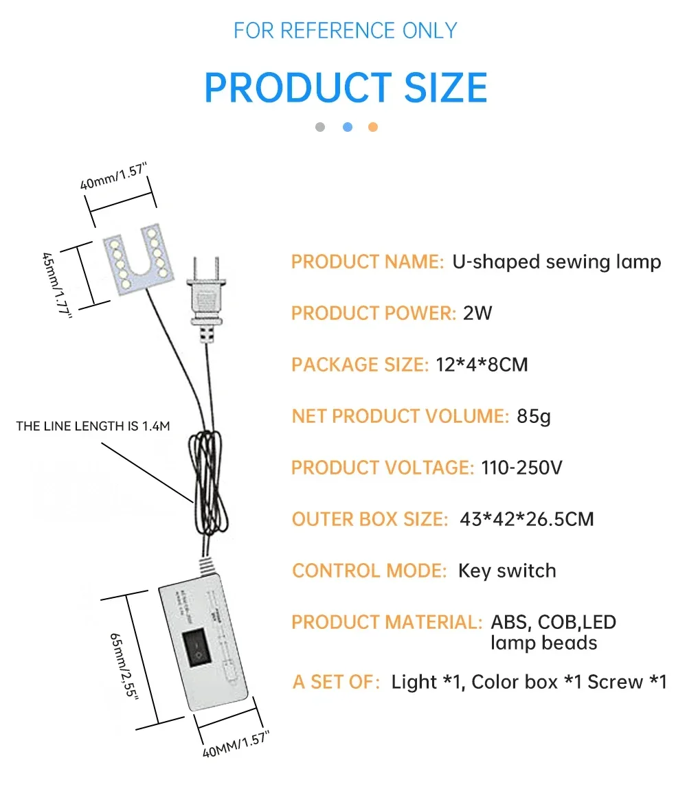 EU/US Plug Sewing Machine Light 10LED/COB U-Shape Flexible Industrial Lighting Lamp Magnetic Base Working Lights For Workbench