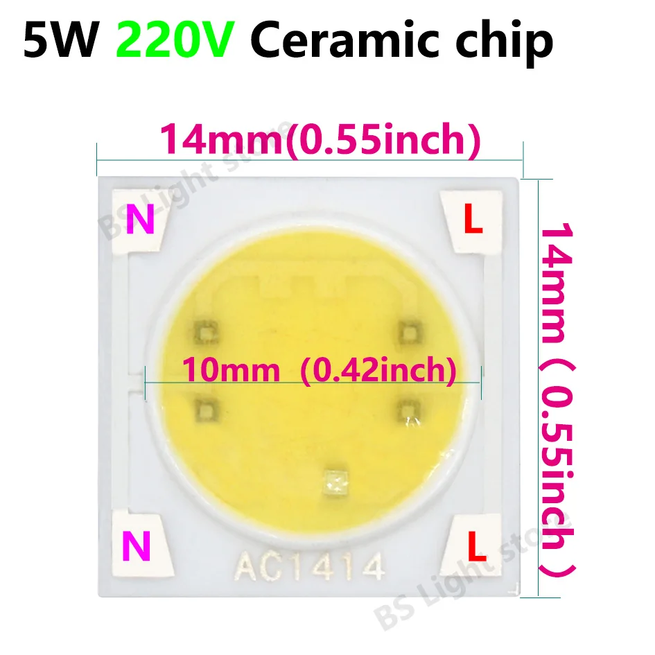 10 Pieces LED COB 5W Chip 50W LED Bulb, 10W 20W 30W LED Light Bulbs Lamp 220V, LED Matrix for Outdoor Indoor Flood Light, White