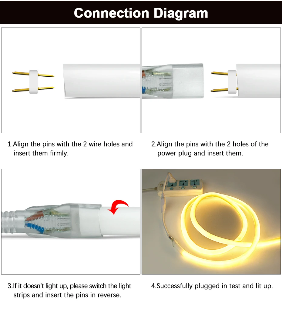 360 Round Tube 220V Flexible Rope Light 120leds/m LED Neon Light Strip Cold White/Natural White/Red/Green/Blue/Pink Waterproof
