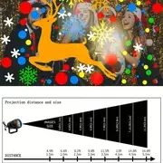 1pc Snowflake Christmas Night Projector Light,16 Patterns Waterproof Rotating Christmas LED Stage Lights Christmas Decoration