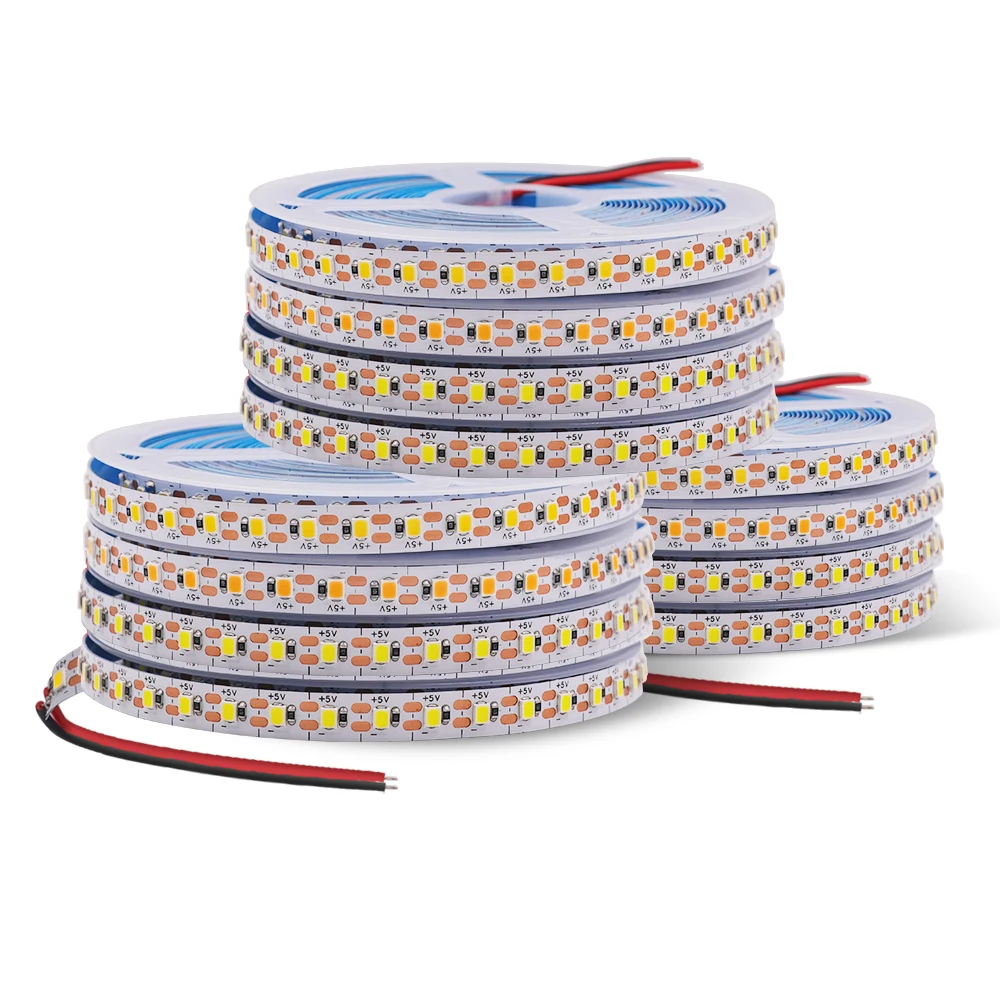 5V 2835 LED Strip Light 3mm 5mm 8mm PCB Width 120Leds/m Flexible LED Tape Ribbon Diode USB/2PIN Wire Led Lights for Room Decor