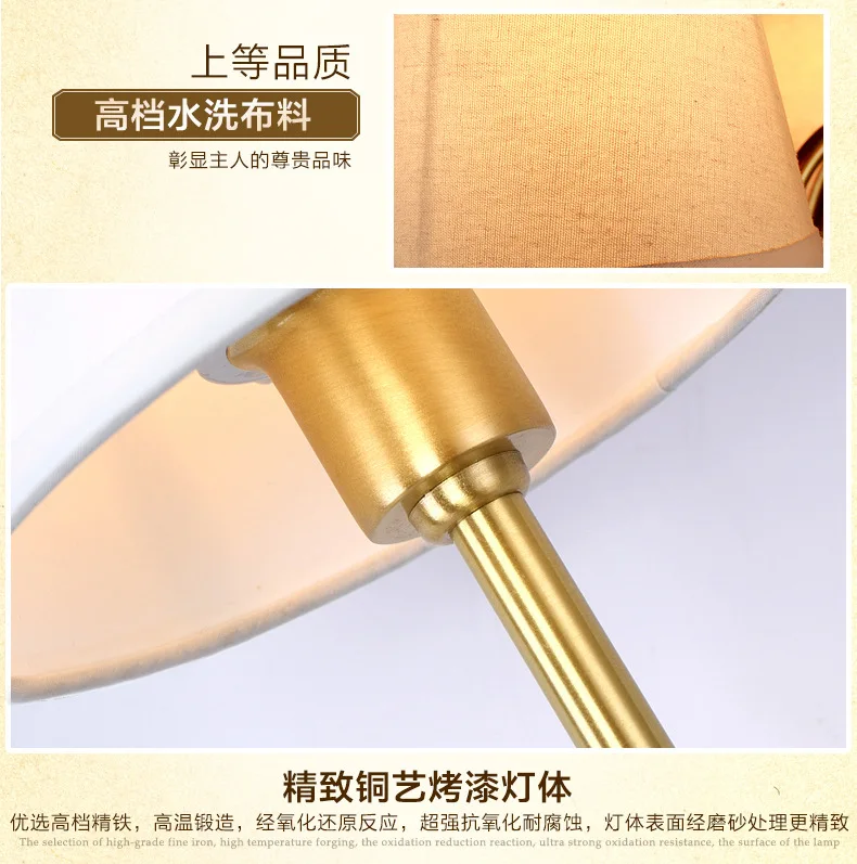 nordic Copper Vintage Wall Lamps American wall lights For Home Living Room Home Lighting LED Wall Sconce Indoor Decor Luminaire