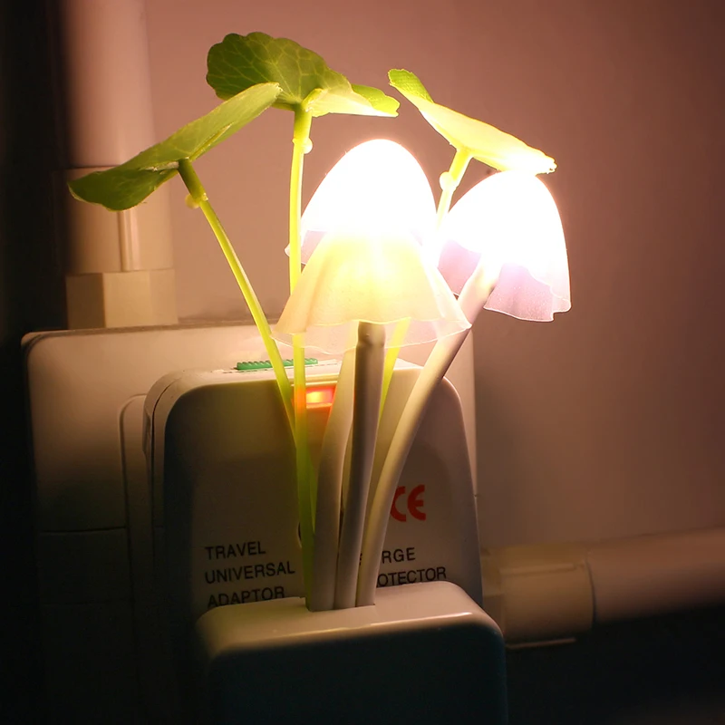 European Plug Sensor LED Beautiful Light Sensor Romantic abajur infantil Mushroom Night Light Dreambed Illumination