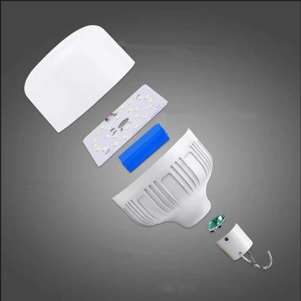 1-8pcs Portable Outdoor Camping Lights USB Rechargeable Lamp LED Emergency Bulb Hook High Power Tents Lantern Night Lights Bulb