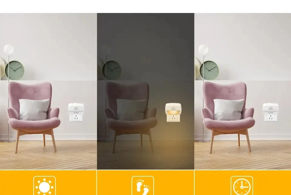 LED Night Light With Motion Sensor EU US Plug Lamps Wall Night Lamp Dimmable Bedroom Toilet Hallway Kitchen Kids Night Lights