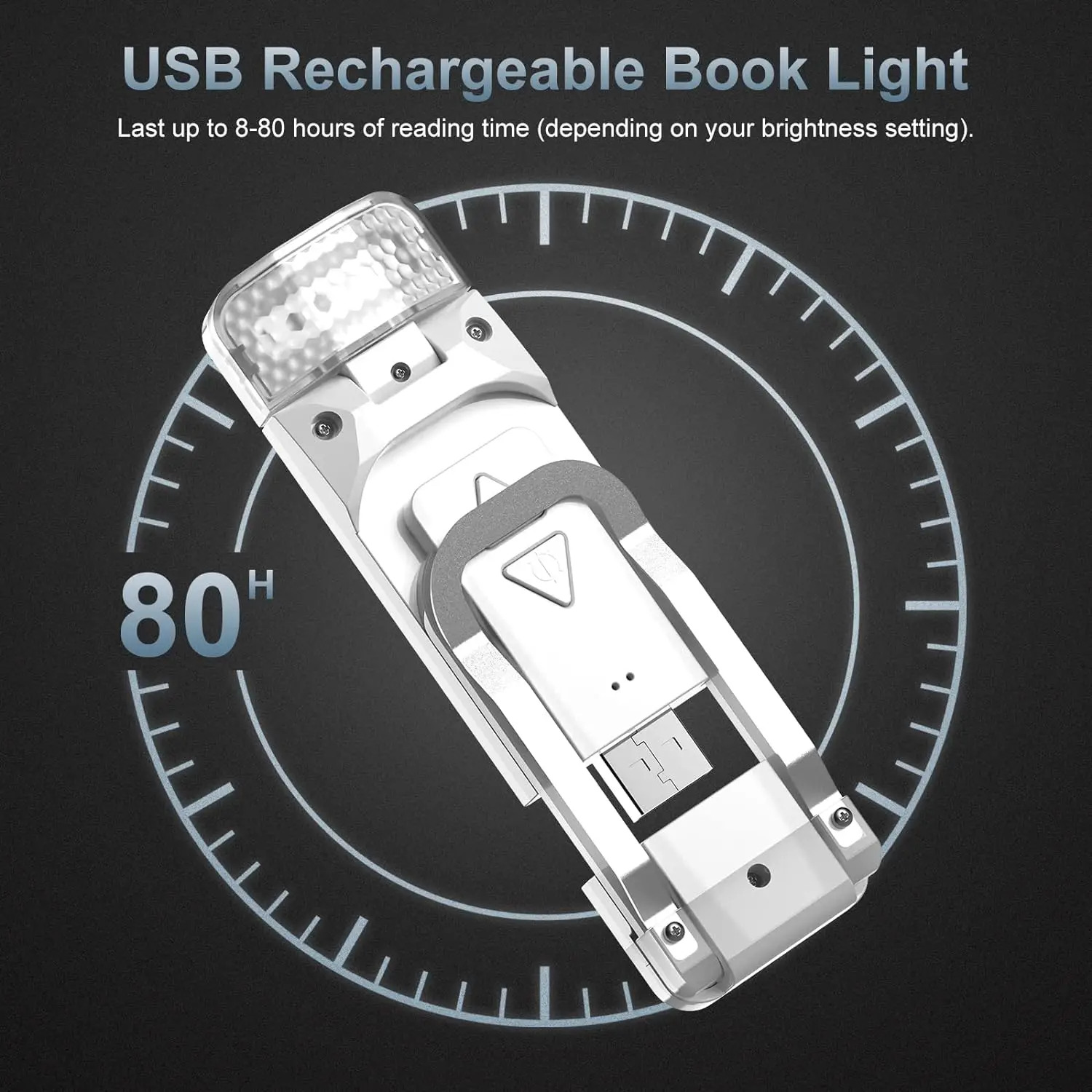 Rechargeable Reading Light with 3 Color & 5 Brightness, Adjustable Angles Portable Book Lamp for Bed,30 Mins Timer for Kids Room