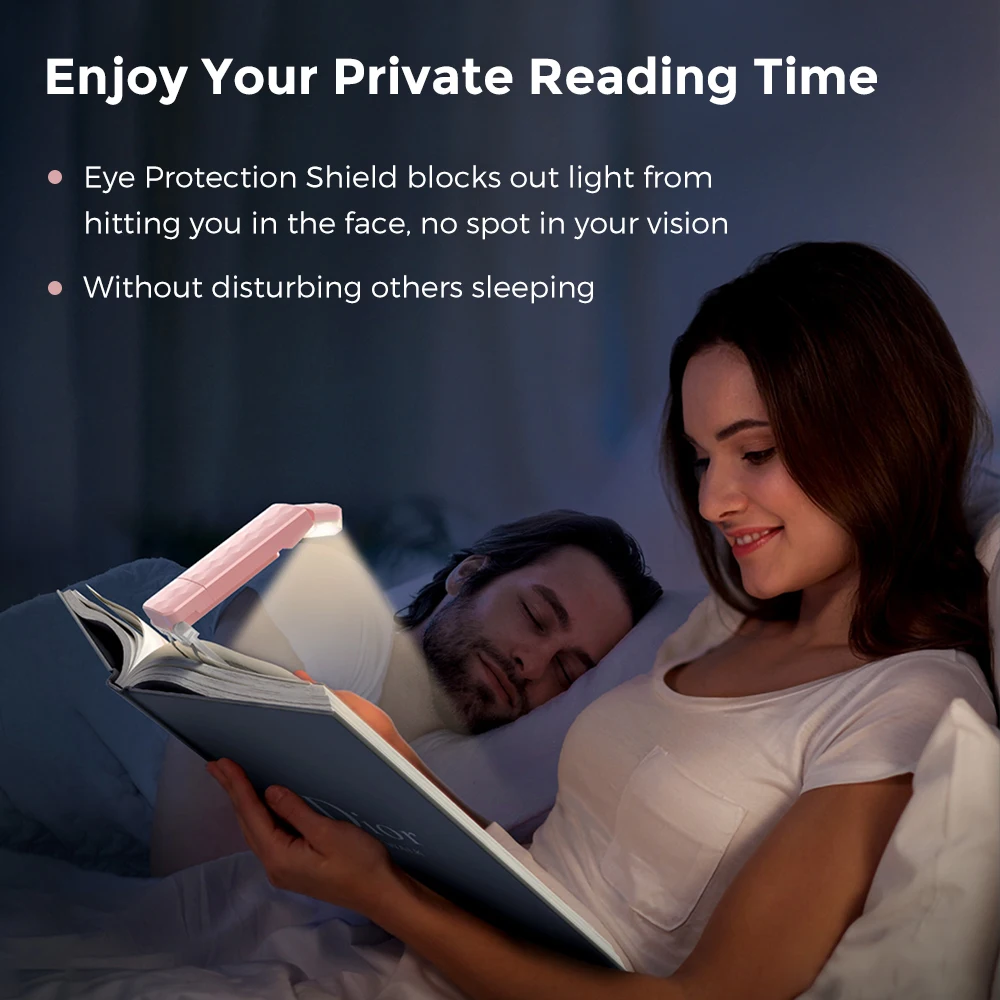 Rechargeable Reading Light with 3 Color & 5 Brightness, Adjustable Angles Portable Book Lamp for Bed,30 Mins Timer for Kids Room
