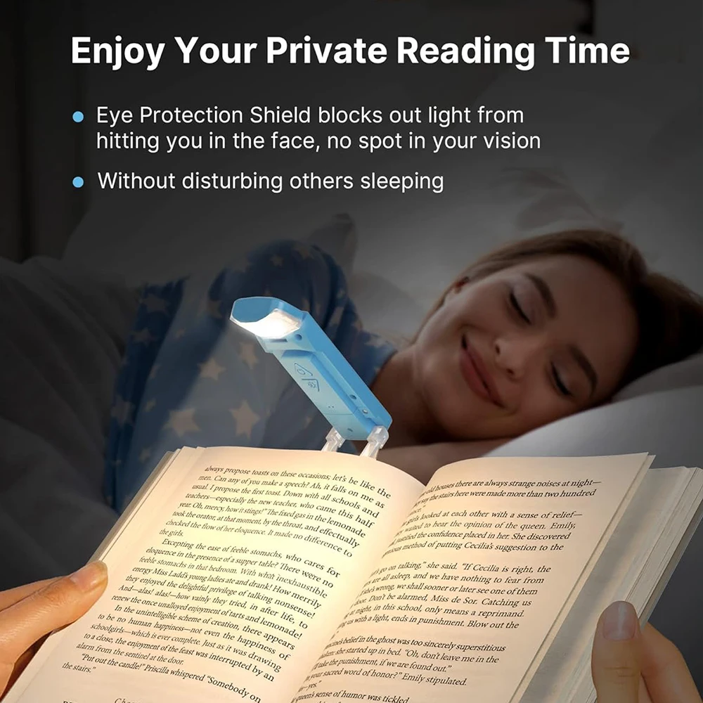 Rechargeable Reading Light with 3 Color & 5 Brightness, Adjustable Angles Portable Book Lamp for Bed,30 Mins Timer for Kids Room