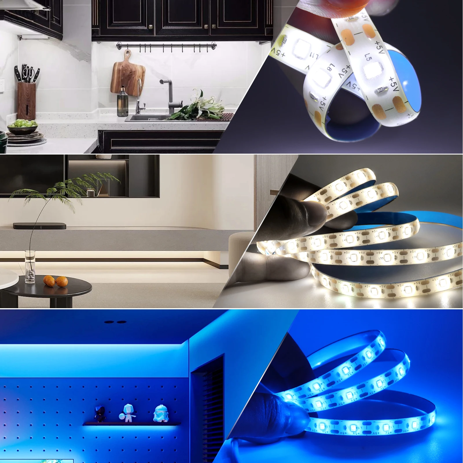 5V 2835 LED Strip Light USB 60Leds/m Flexible Fita Led Tape With Switch White Warm White Waterproof LED Lights for Room Decor