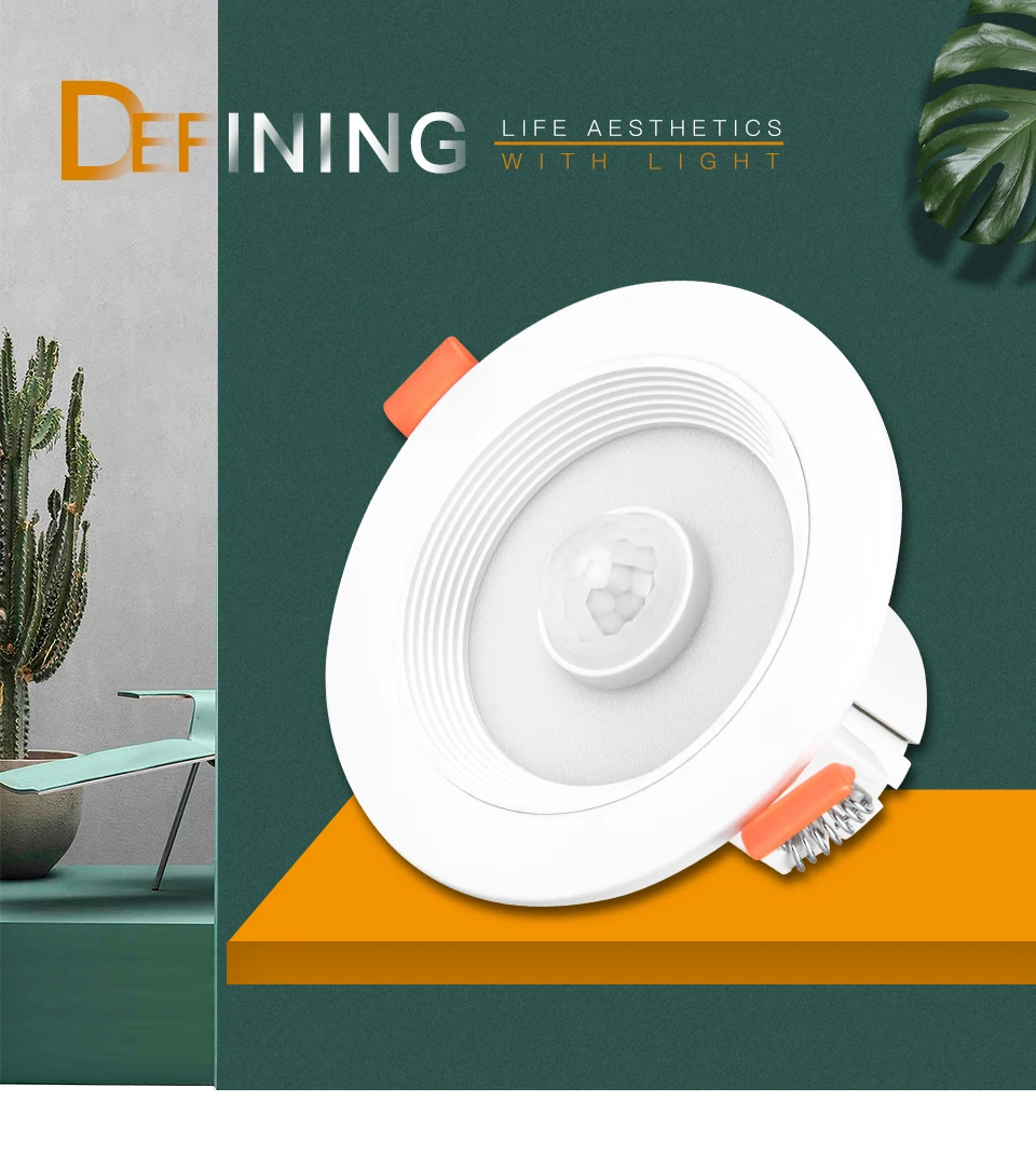 20W 15W 10W 5W PIR Motion Sensor Downlight AC85-265V Recessed Ceiling Light For Corridor Living Room Kitchen Decor Lighting