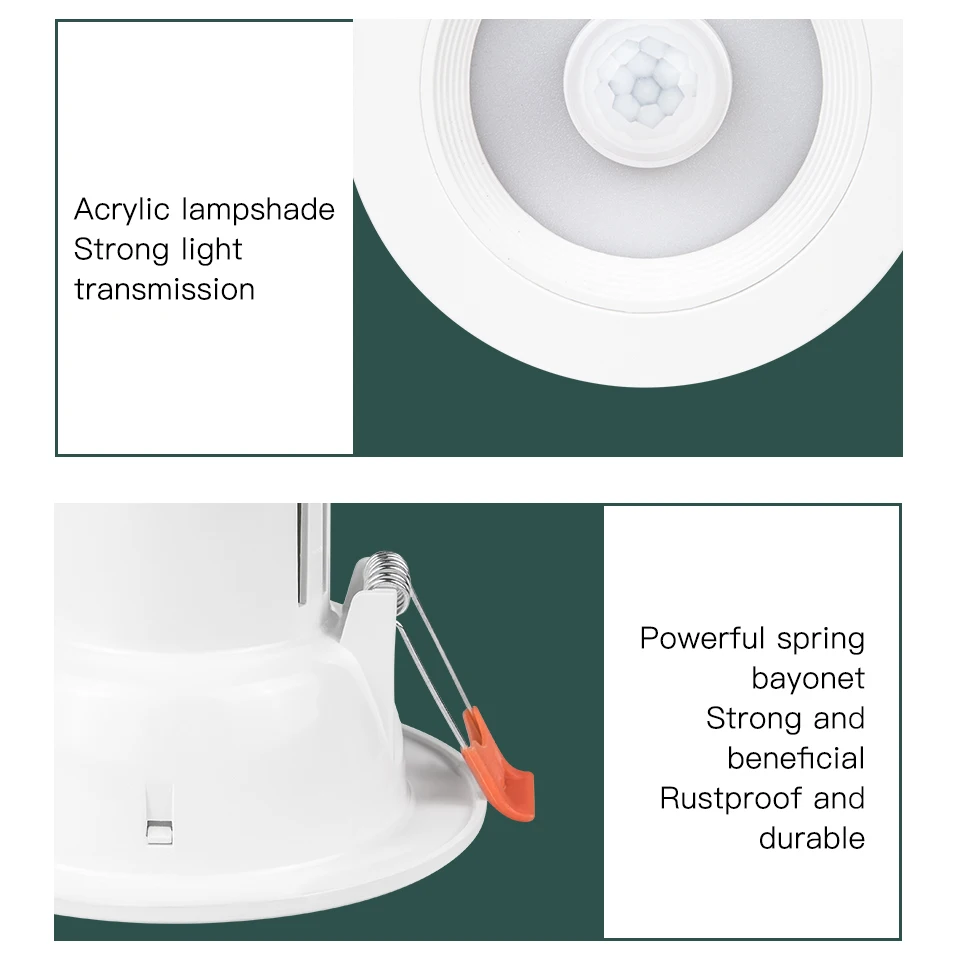 20W 15W 10W 5W PIR Motion Sensor Downlight AC85-265V Recessed Ceiling Light For Corridor Living Room Kitchen Decor Lighting