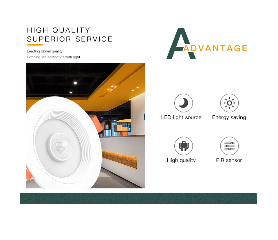 20W 15W 10W 5W PIR Motion Sensor Downlight AC85-265V Recessed Ceiling Light For Corridor Living Room Kitchen Decor Lighting