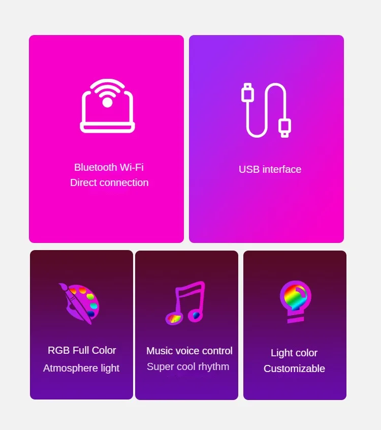 RGB 3D Hexagonal Mirror Tunnel Light LED Desktop Ambient Lamp Compute Game Music Rhythm Sync Pickup Lights Room Decoration
