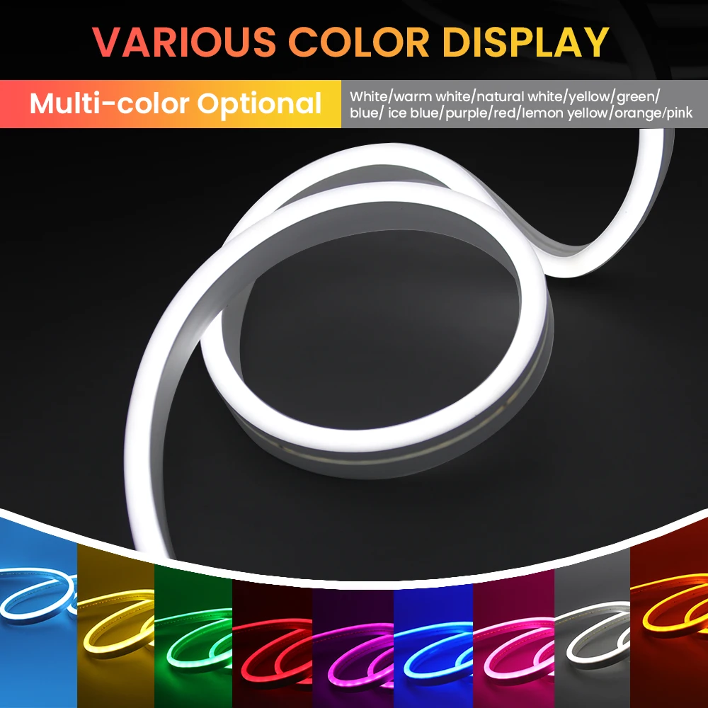 24V Neon Led Strip Lights 2835 IP67 Waterproof Soft Neon Rope Light Orange Red Blue Green White Pink Yellow for Home Decoration