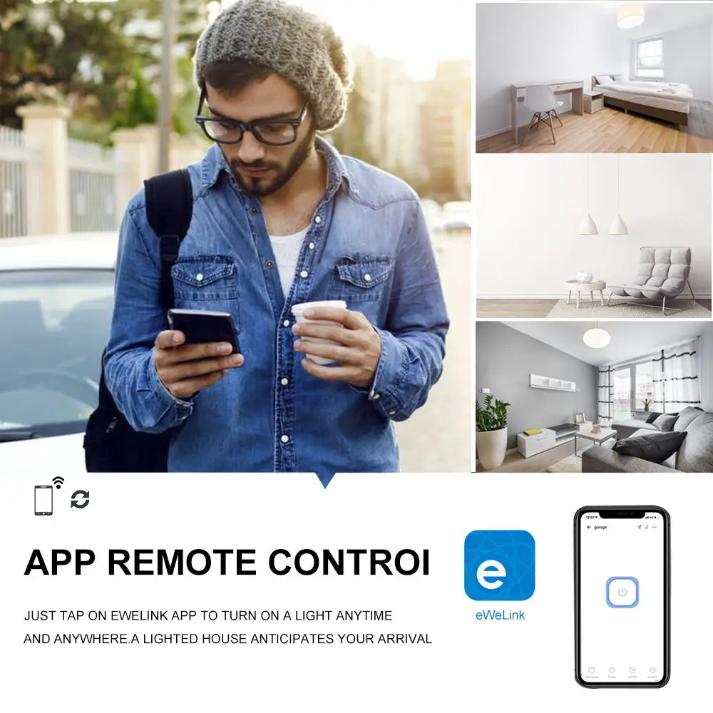 EWelink Mini E27 Wifi Lamp Holder Remote Control APP Smart Home Light Bulbs Adapter Via Alexa Google Home Voice Control