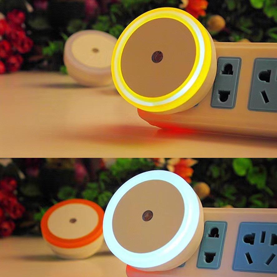 Mini LED Night Light EU/US Plug in Dusk to Dawn Sensor Wall Nights Lamp Square for Bedroom Hallway Stairs Corridor 110V 220V